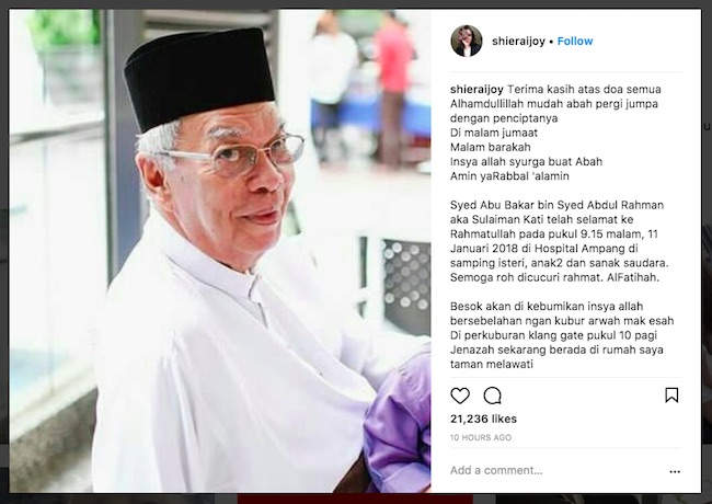 Keluarga Sharifah Kehilangan Bapa Tersayang