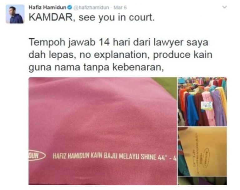 Saman Syarikat Kain, Hafiz Hamidun Nak Cepat Kaya?