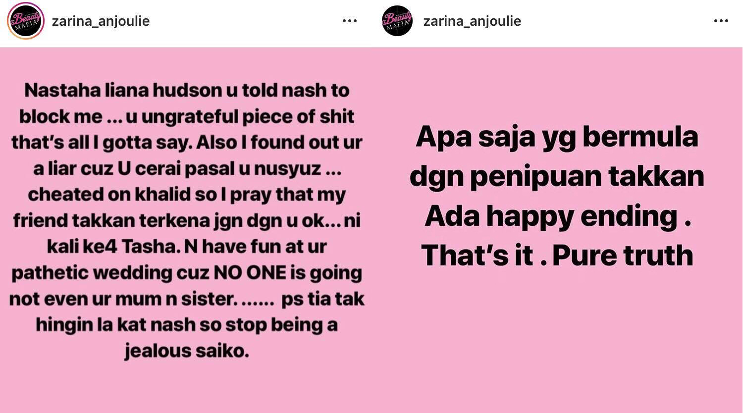 Zarina Anjoulie Dedah Natasha Hudson Curang Dengan Bekas ...