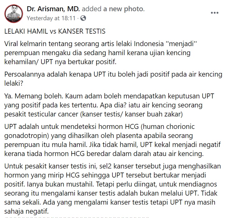 Apa tu kanser testis KARSINOMA TESTIS