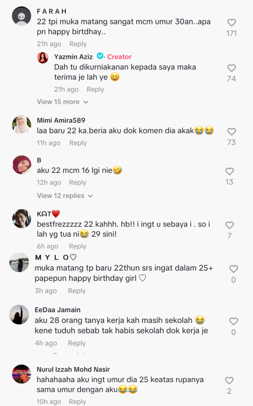 Sambut Birthday, Netizen Tak Sangka Yazmin Aziz Baru 22 Tahun 5