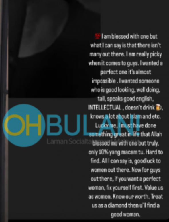 “Saya Mahukan Seorang Yang Tampan, Tinggi, Pandai Bahasa Inggeris, Tidak Minum” 6