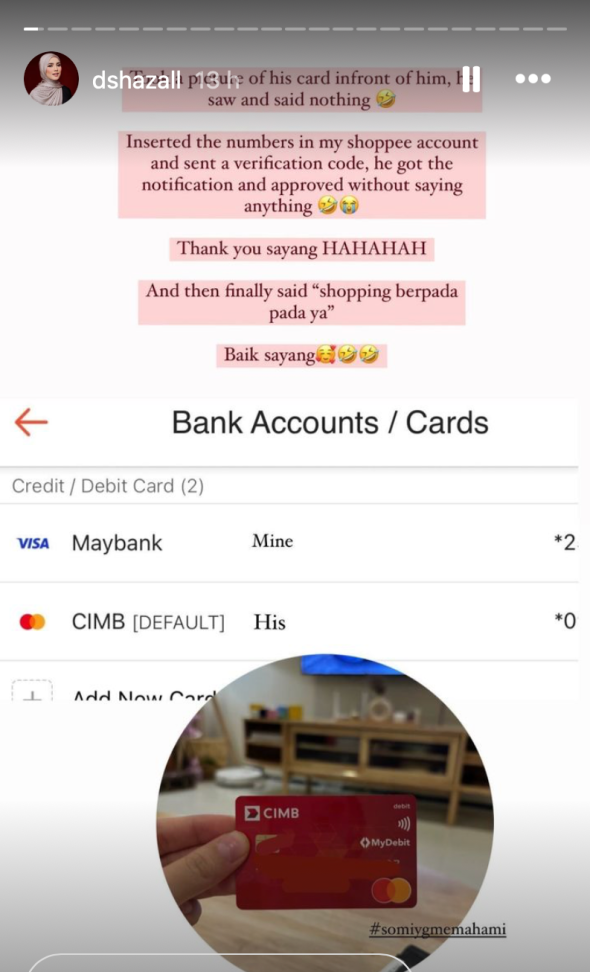 Dahlia Rizal Terharu Suami Bagi Guna Kad Debit Untuk Shopping 5