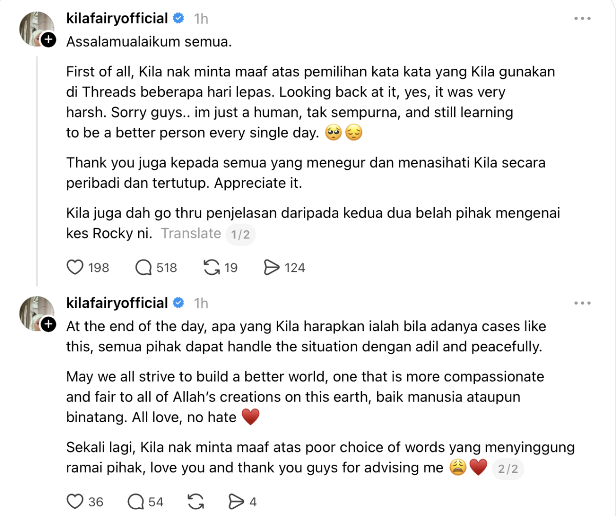 “Saya Hanya Manusia, Tak Sempurna” – Kilafairy Mohon Maaf Lempar Kata-Kata Kesat “Saya Hanya Manusia, Tak Sempurna” – Kilafairy Mohon Maaf Lempar Kata-Kata Kesat